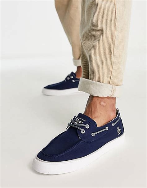 original penguin canvas boat shoes.